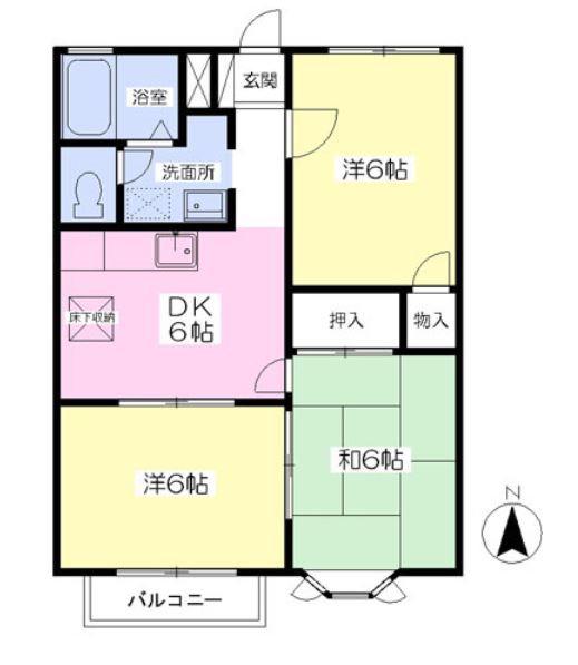 レストハイムD(3DK/1階)の間取り写真