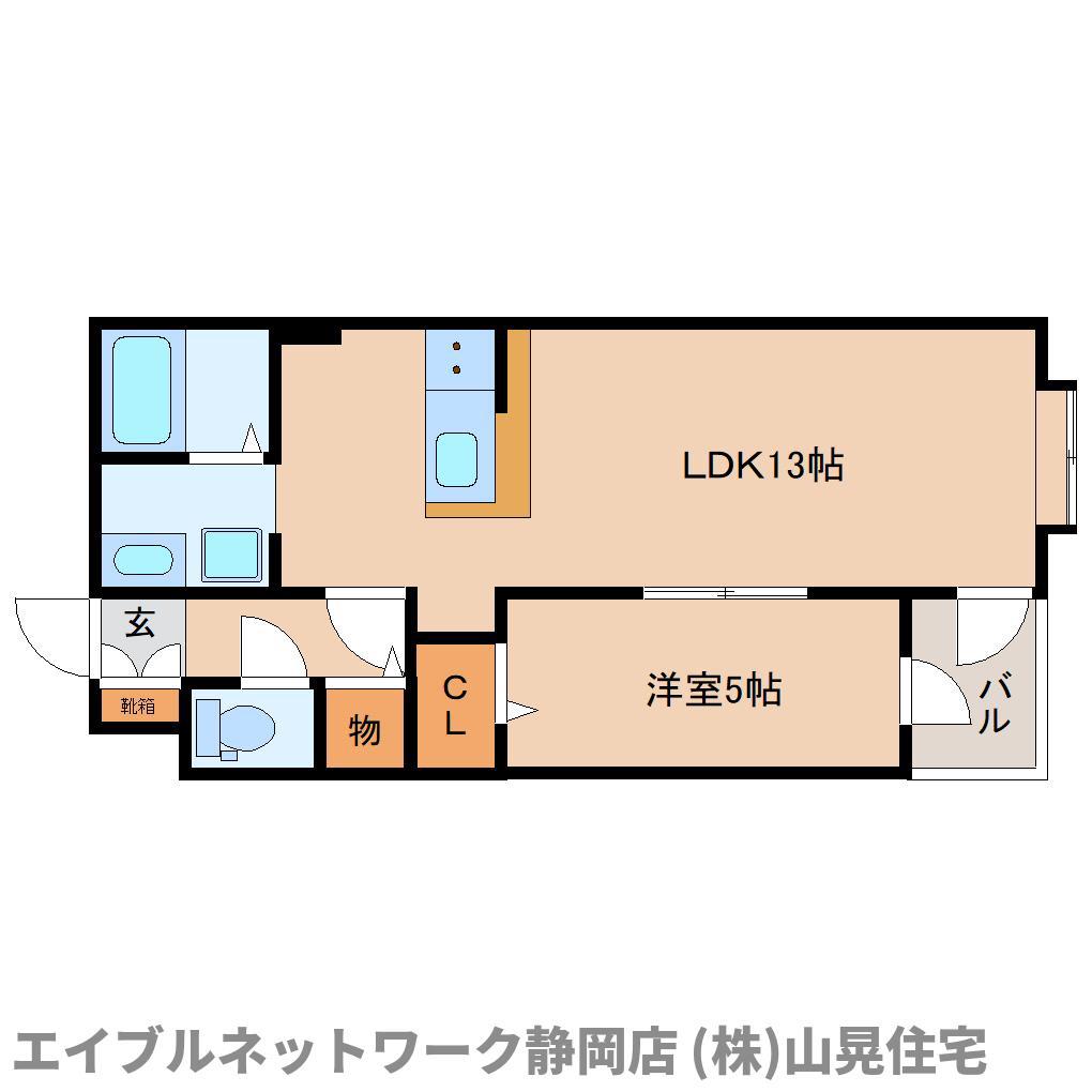 ローラス茶町(1LDK/2階)の間取り写真