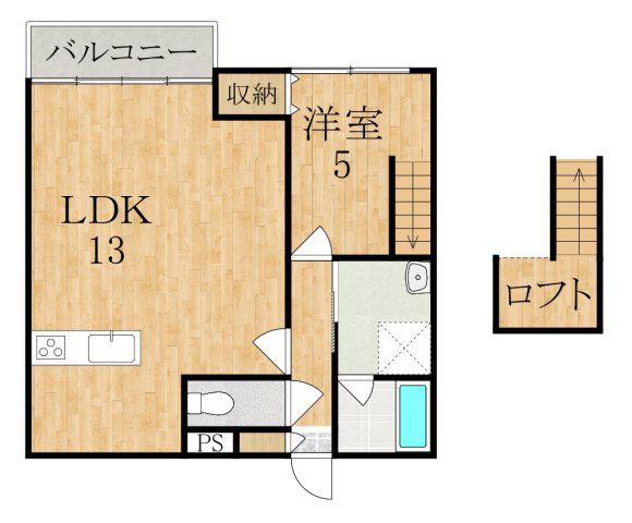 L.E.O(1LDK/1階)の間取り写真