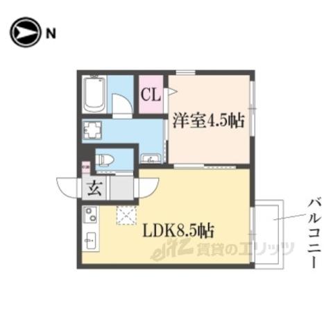 メゾン・ド・メグ湖南(1LDK/3階)の間取り写真