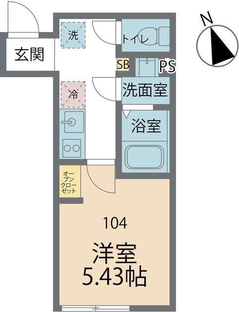 カインドネス金町(1K/1階)の間取り写真