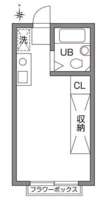 ピア祖師谷(ワンルーム/1階)の間取り写真