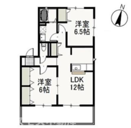 グリフィンドール B(2LDK/1階)の間取り写真