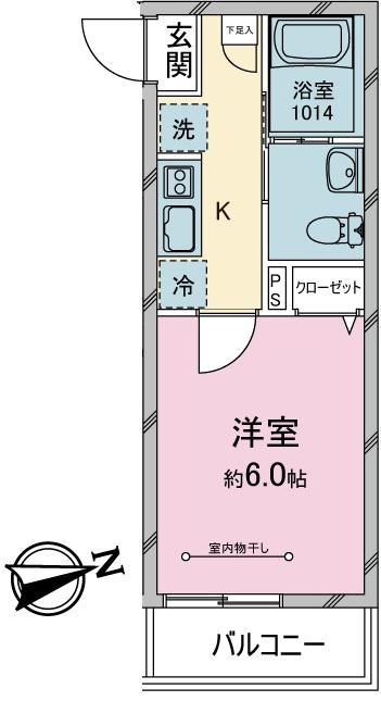 パル川越(1K/2階)の間取り写真