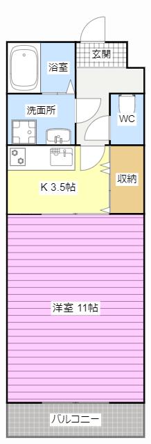 FORCEVI(1K/1階)の間取り写真