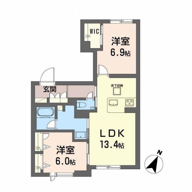 シャーメゾン絆IV(2LDK/1階)の間取り写真