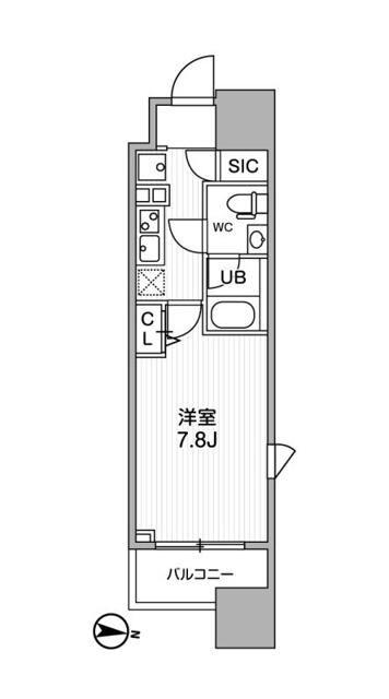 ALTERNA亀戸(1K/2階)の間取り写真