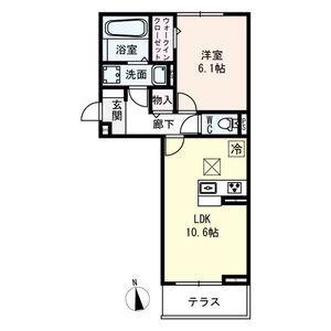 D-ROOM名駅B棟(1LDK/1階)の間取り写真