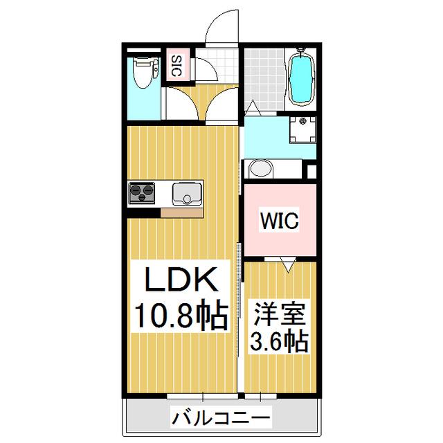 ハイムシュパース B棟(1LDK/2階)の間取り写真