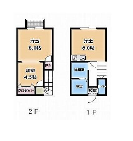 ハウスメイト7(2LDK/2階)の間取り写真