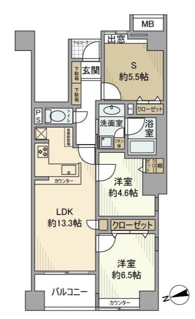 ベルメゾン文京白山(2SLDK/3階)の間取り写真