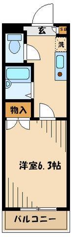 エクセレント調布(1K/3階)の間取り写真