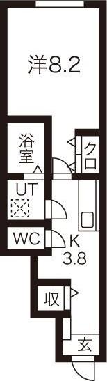 LEBEL DRIE(1K/1階)の間取り写真
