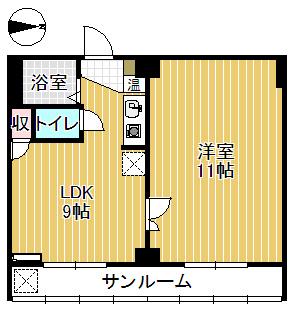 ラポ-ル五台(1LDK/1階)の間取り写真