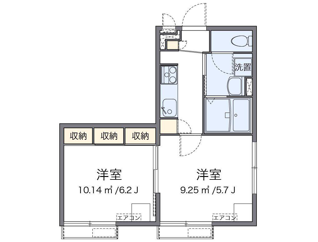 レオパレス英(2K/2階)の間取り写真