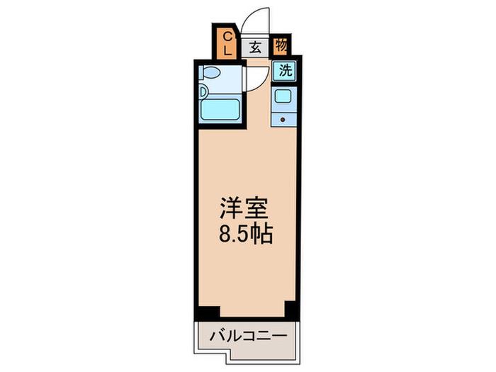 三越ゼームス坂マンション(ワンルーム/4階)の間取り写真