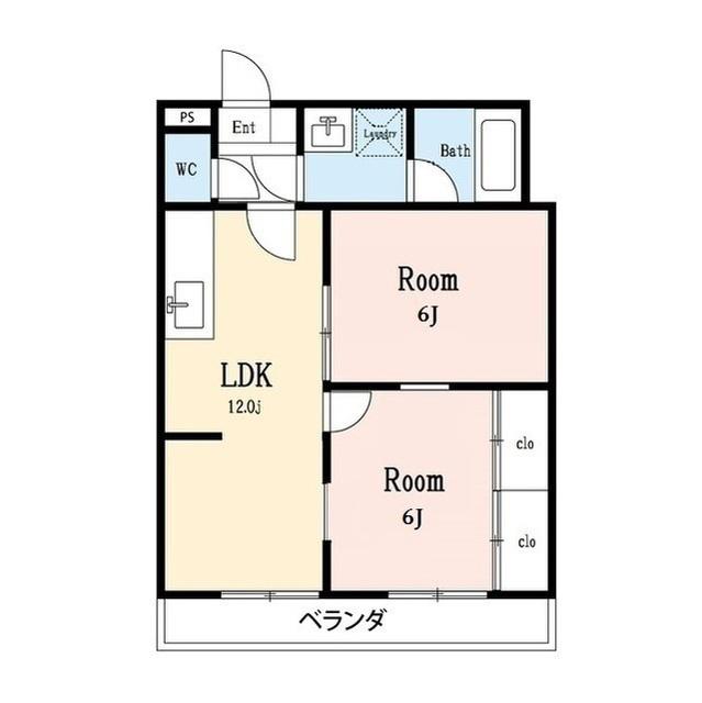 グローリオ高畑(2LDK/1階)の間取り写真