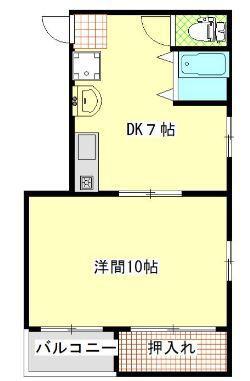 松本ビル(1DK/4階)の間取り写真