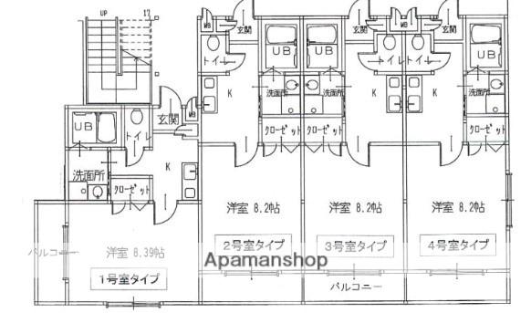 メゾンドスプリノ(1K/2階)の間取り写真