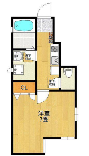 TYハウス(1K/1階)の間取り写真