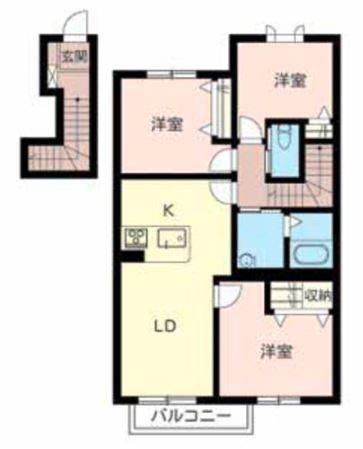 MAST COURT 加古川南 A棟(3LDK/2階)の間取り写真