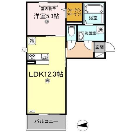 アンリ.D(1LDK/2階)の間取り写真