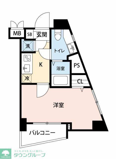 マイナビSTAY三軒茶屋ウエスト(1K/8階)の間取り写真