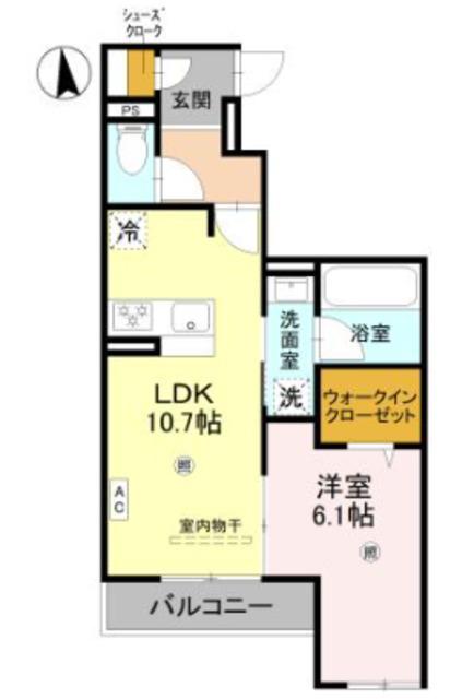 WEALTH JOTO II(1LDK/1階)の間取り写真
