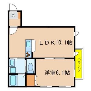 アプローズ(1LDK/1階)の間取り写真