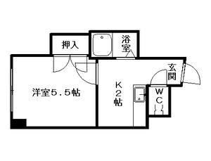 コスモス菊水(1K/8階)の間取り写真