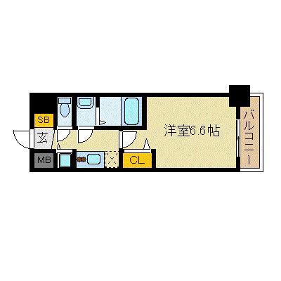 プレサンス名古屋STATIONフレア(1K/5階)の間取り写真