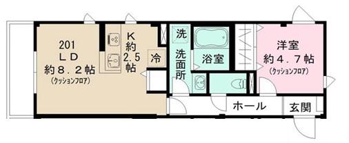ユアメゾン立教通(1LDK/2階)の間取り写真