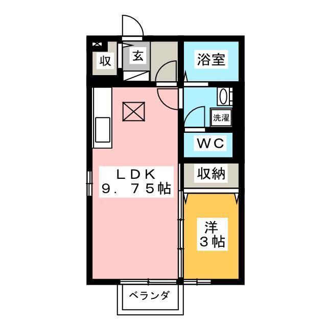 モナリエ飯泉(1LDK/1階)の間取り写真