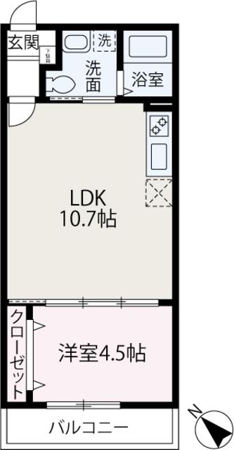 TKWILLみずほ台(1LDK/3階)の間取り写真