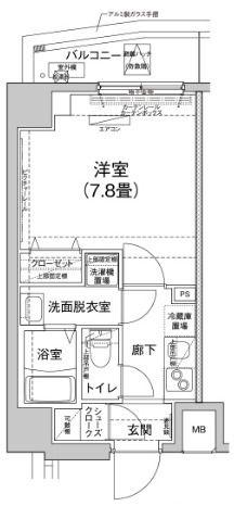 アイル グランデ押上イースト(1K/2階)の間取り写真