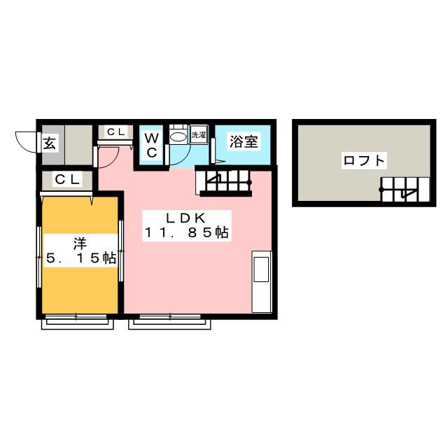 C-SPACE(1LDK/1階)の間取り写真