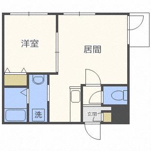 グランディール元町(1LDK/4階)の間取り写真