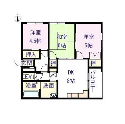 ハイツ井上(3DK/3階)の間取り写真