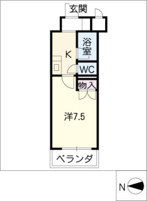 クレセント葵(1K/5階)の間取り写真