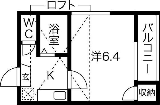リバティー大須(1K/1階)の間取り写真