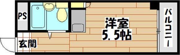 ビバリーヒルズ岡田(ワンルーム/4階)の間取り写真