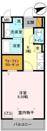 ETERNO HARU(1K/1階)の間取り写真