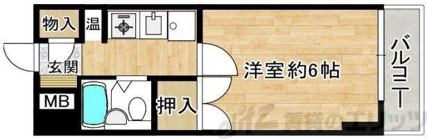ココチフォレストGN(1K/5階)の間取り写真