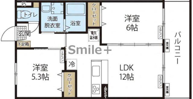 マーガレットA(2LDK/2階)の間取り写真