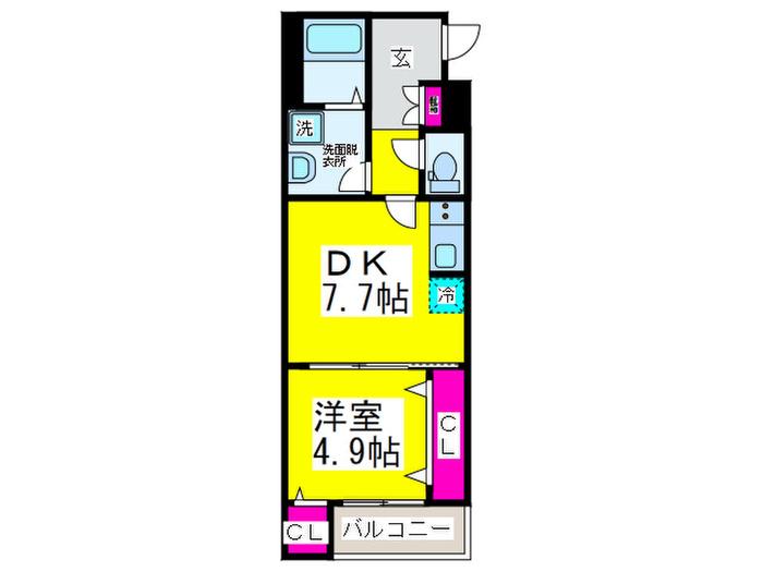 SEA GARDEN RINKU(1DK/2階)の間取り写真