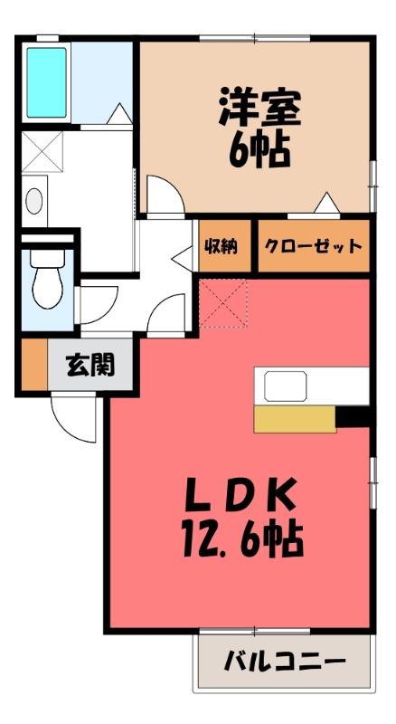 クレール・コート(1LDK/1階)の間取り写真