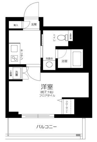 AXAS品川(1K/4階)の間取り写真