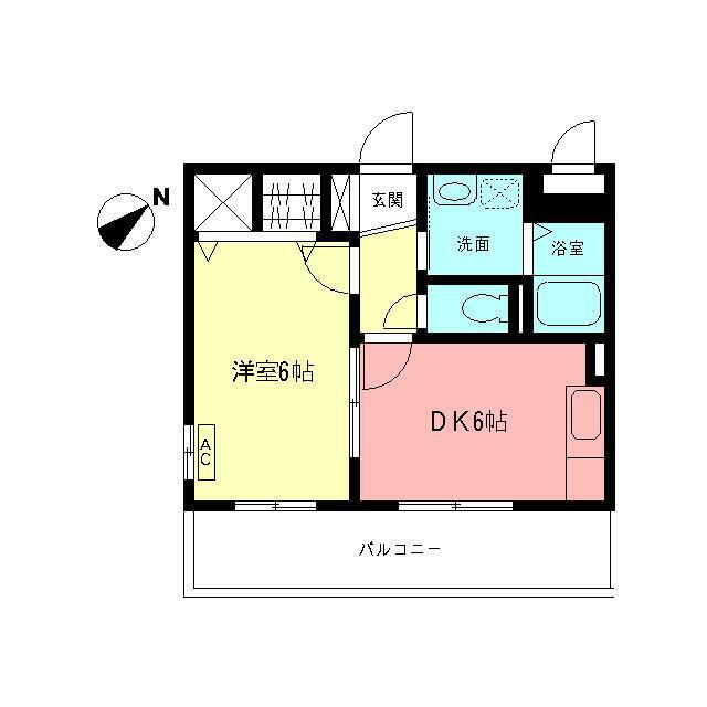 ジャルダン(1DK/3階)の間取り写真