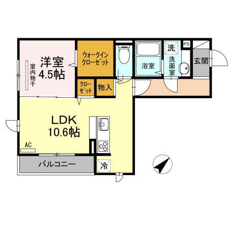 メゾンド セレニテ(1LDK/2階)の間取り写真