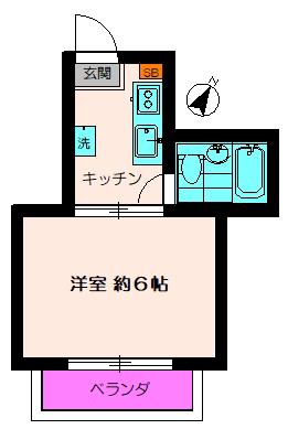 レジデンス永坂(1K/2階)の間取り写真
